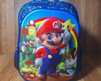 MOCHILA ESCOLAR INFANTIL MARIO EM 3D LEDS 3 DIVISÓRIAS