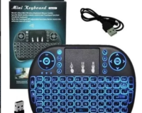 MINI TECLADO ILUMINADO LED SEM FIO TOUCHPAD PC TV BOX