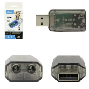 ADAPTADOR PLACA DE SOM DE P2 PARA USB 5.1 CANAIS VIRTUAL