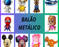 * BRINQUEDO BALÃO METALIZADO CHEIOS COM AR E SUPORTE G