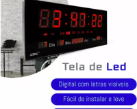 RELÓGIO DIGITAL LED COM ALARME DATA TERMÔMETRO