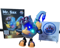 BRINQUEDO BONECO MR SAX COM MOVIMENTOS SONS E LEDS