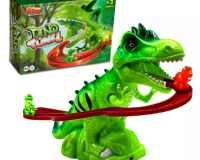 BRINQUEDO PISTA DINO ELEVADOR ESCORREGADOR SOM E LUZ