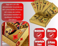 * BARALHO DOURADO RESISTENTE A ÁGUA CARTAS OURO JOGOS