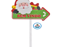 * PLACA PARA JARDIM BEM VINDO NATALINA PAPAI NOEL 65CM