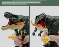 BRINQUEDO DINOSSAURO APERTA ABRE A BOCA, SONS E LEDS