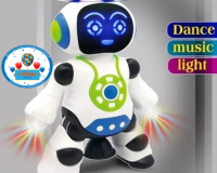 BRINQUEDO ROBÔ MUSICAL GIRA 360º COM SOM E LUZ