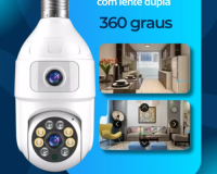 LÂMPADA CÂMERA DE SEGURANÇA WIFI LENTE DUPLA