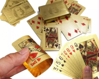 * BARALHO DOURADO RESISTENTE A ÁGUA CARTAS OURO JOGOS