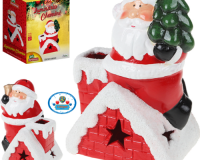 * PAPAI NOEL NA CHAMINÉ DE CERÂMICA COM LUZ