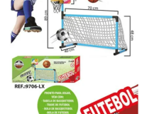 BRINQUEDO 2 EM 1 TRAVE DE FUTEBOL E BASQUETE + BOLAS