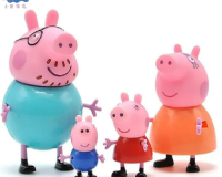 BRINQUEDO 4 BONECOS PEPPA PIG E FAMÍLIA