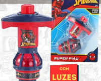 BRINQUEDO PIÃO LANÇADOR SPIDERMAN HOMEM ARANHA LUZES