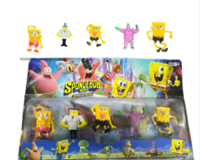 BRINQUEDO 5 BONECOS BOB ESPONJA 7CM