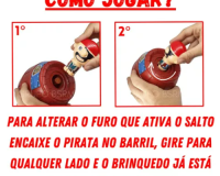 BRINQUEDO BARRIL PULA PIRATA JOGO DE MESA GRANDE