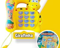 BRINQUEDO TELEFONE INTERATIVO COM SONS E LEDS GIRAFA