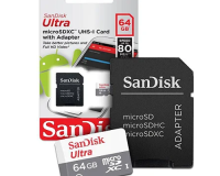 * CARTÃO MEMÓRIA MICROSD 64GB SANDISK CLASSE 10 ULTRA