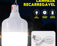 LÂMPADA DE LED RECARREGÁVEL, PORTÁTIL, PROVA D’ÁGUA