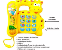 BRINQUEDO TELEFONE INTERATIVO COM SONS E LEDS GIRAFA