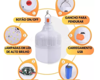 LÂMPADA DE LED RECARREGÁVEL, PORTÁTIL, PROVA D’ÁGUA