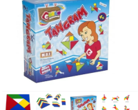 BRINQUEDO PEDAGÓGICO EM MADEIRA TANGRAM 35 PEÇAS