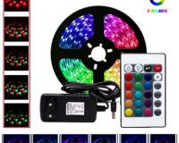 FITA LED 5050 RGB COLORIDA 5MT 16 CORES, FONTE E CONTROLE