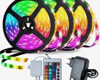 FITA LED 5050 RGB COLORIDA 5MT 16 CORES, FONTE E CONTROLE